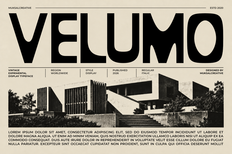 Preview of Velumo Font
