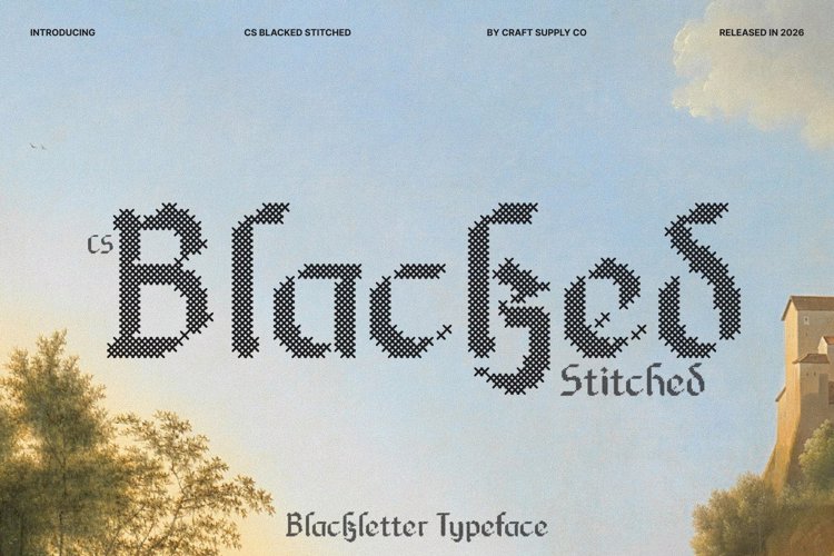 Preview of CS Blacked Stitched Font