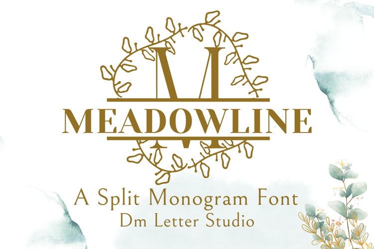 Preview of Meadow Line Split Monogram Font