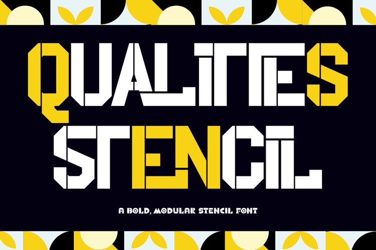 Preview of Qualities Stencil Font