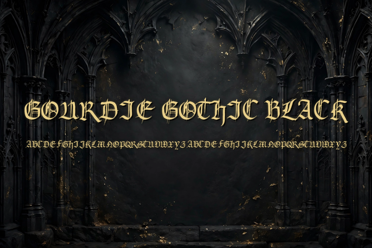 Preview of Gourdie Gothic Black Font