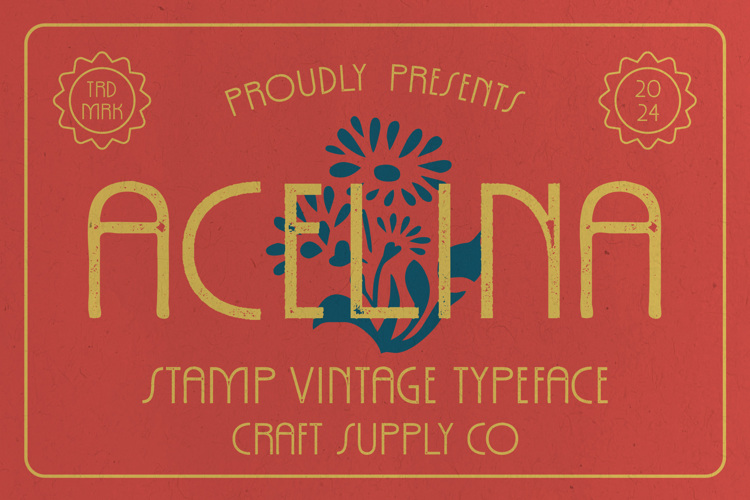 Acelina Stamp Font