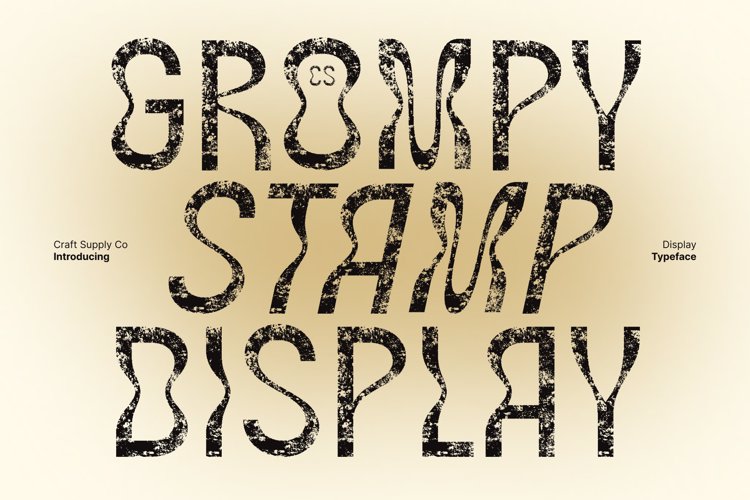 Preview of CS Grompy Stamp Font