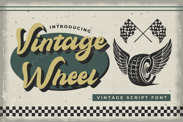 Vintage Wheel Font