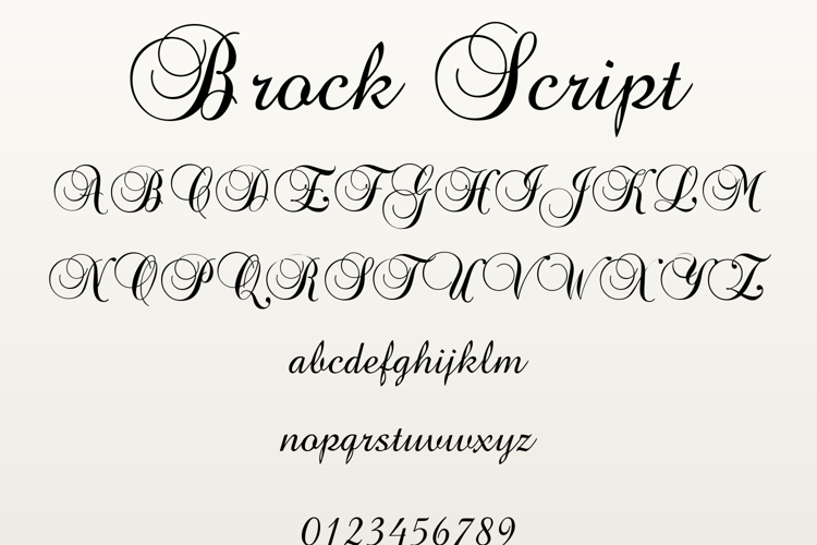 Preview of Brock Script Font
