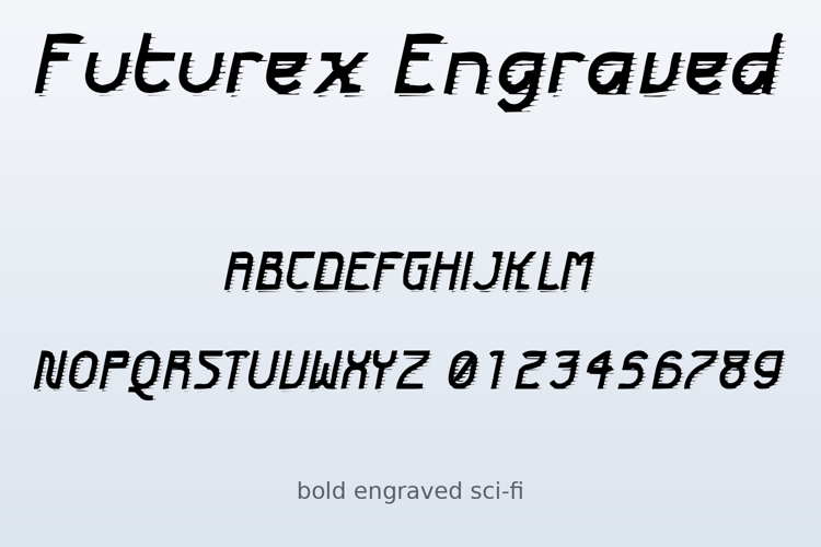 Preview of Futurex Engraved Font