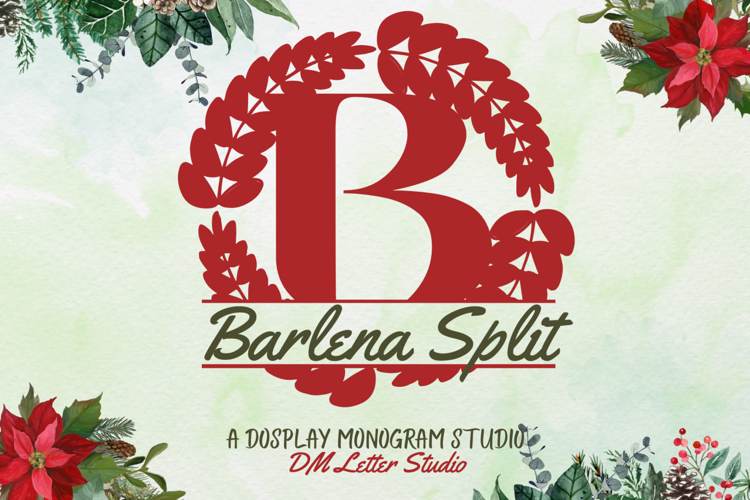 Preview of Barlena Split Monogram Font