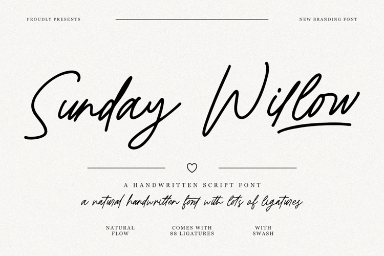 Preview of RT Sunday Willow Font