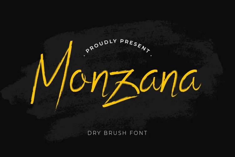 Preview of Monzana Cursive Brush Script Font