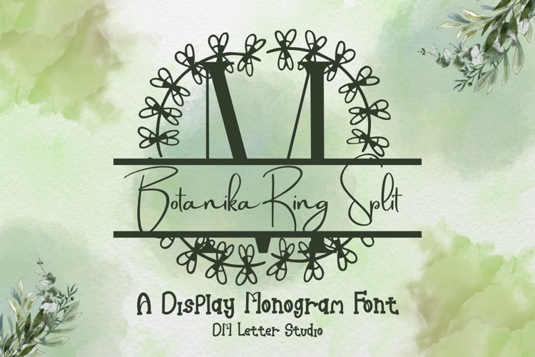 Preview of Botanika Ring Split Monogram Font