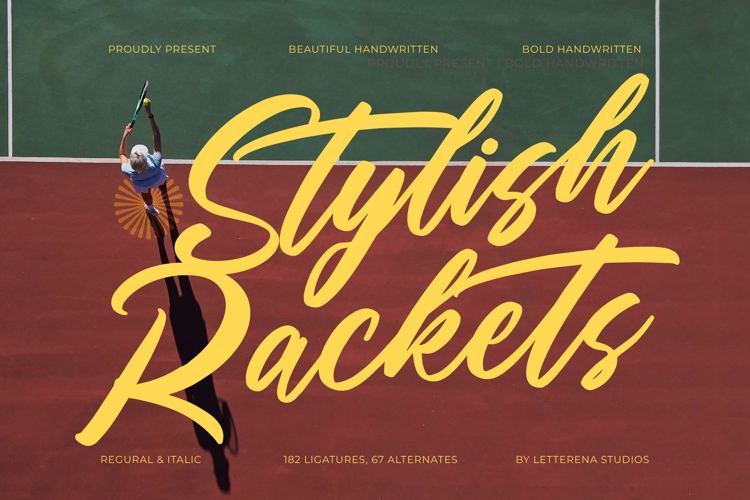 Preview of Stylish Rackets VERSION Font