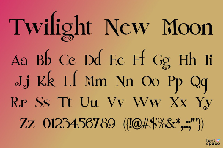 Twilight New Moon Font
