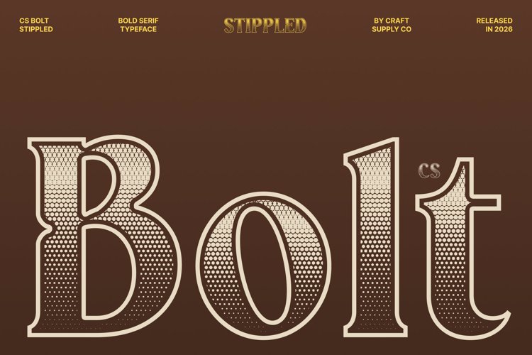 Preview of CS Bolt Stippled Font