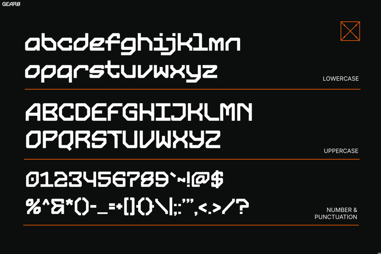 Preview of GEAR 8 Font