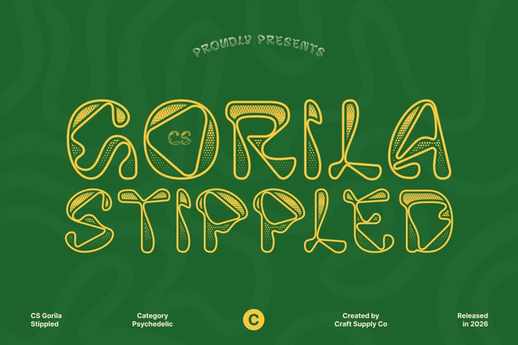 Preview of CS Gorila Stippled Font