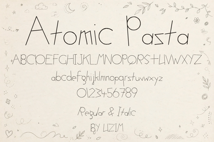 Preview of Atomic Pasta Font