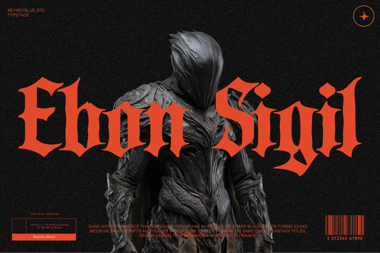 Preview of Ebon Sigil Font