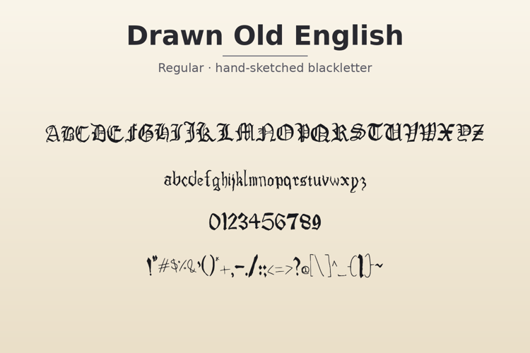 Preview of Drawn Old English Font