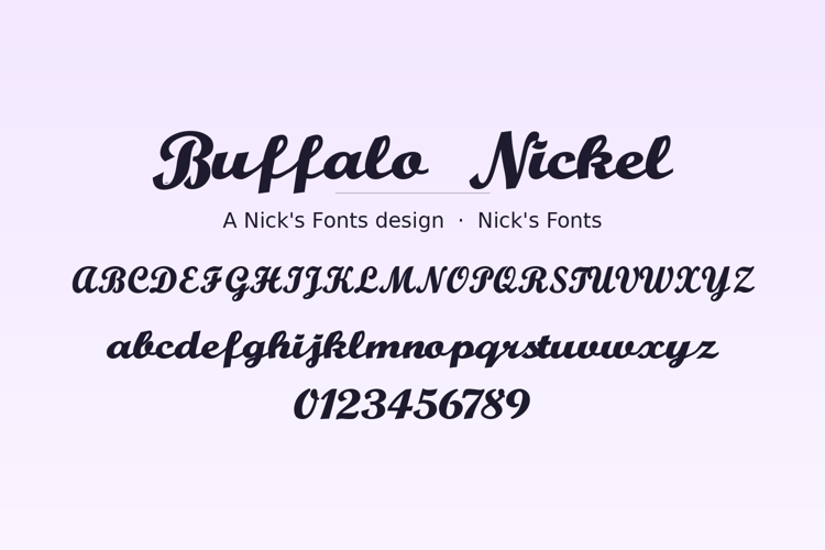 Preview of Buffalo Nickel Font