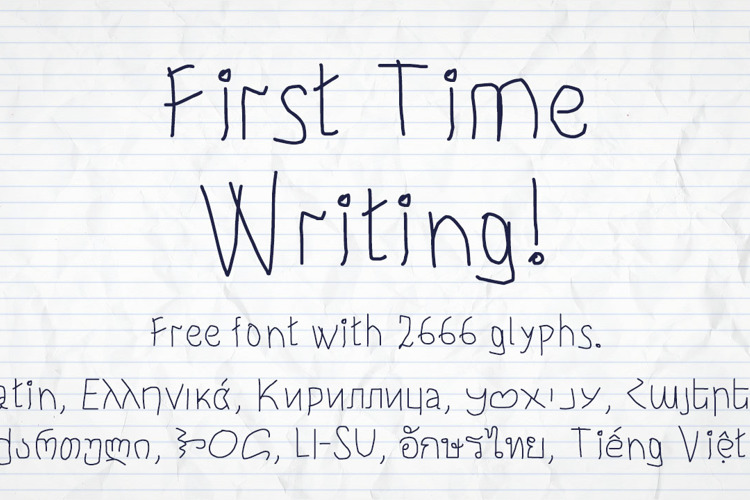 Preview of First Time Writing ! Font