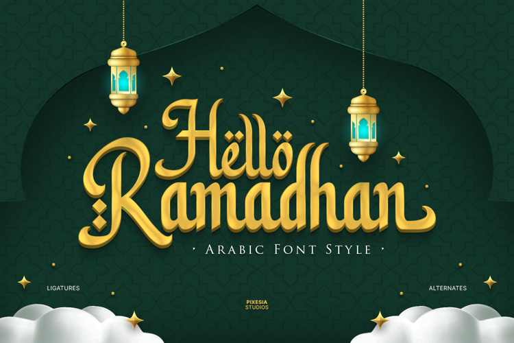 Hello Ramadhan Font Pixesia Studio FontSpace
