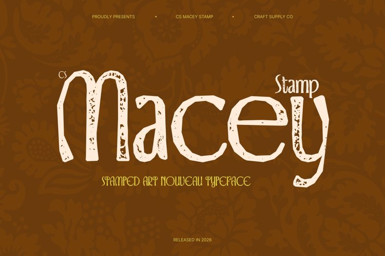Preview of CS Macey Stamp Font