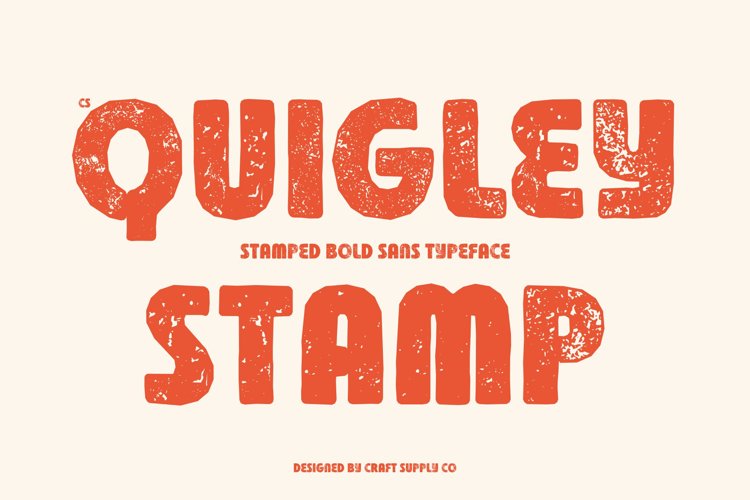 Preview of CS Quigley Stamp Font