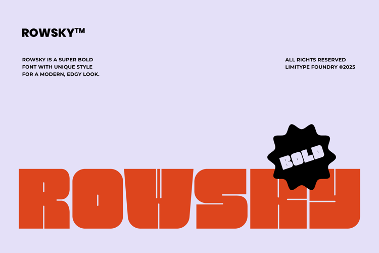 Preview of Rowsky - Bold Font