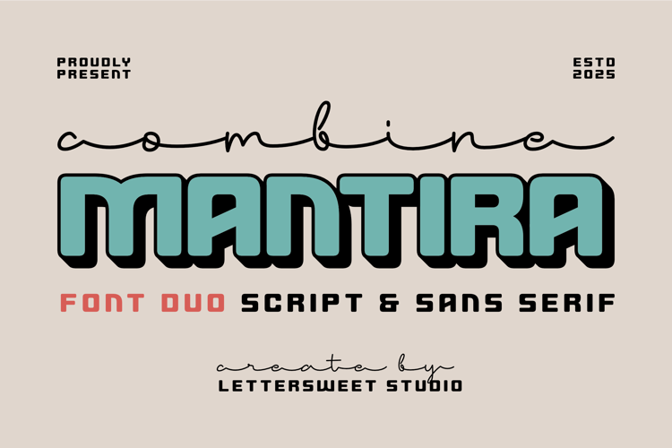 Preview of Combine Mantira Script Font