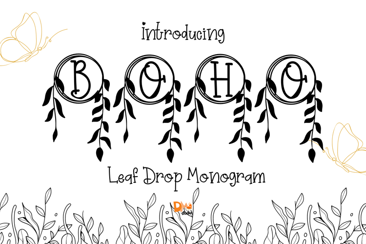 Preview of Leaf Drop Monogram Font