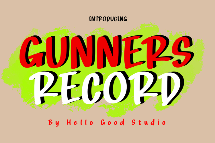 Preview of Gunners Record Font