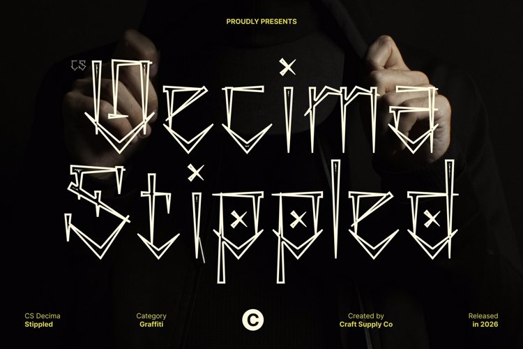 Preview of CS Decima Stippled Font