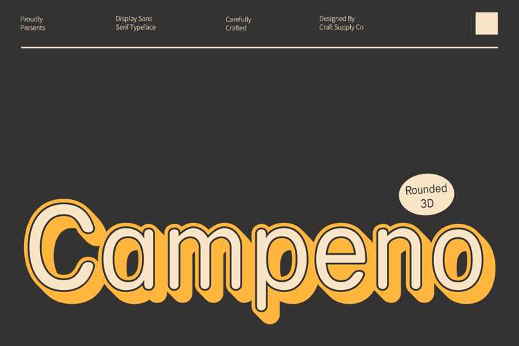 Campeno Rounded 3D Font