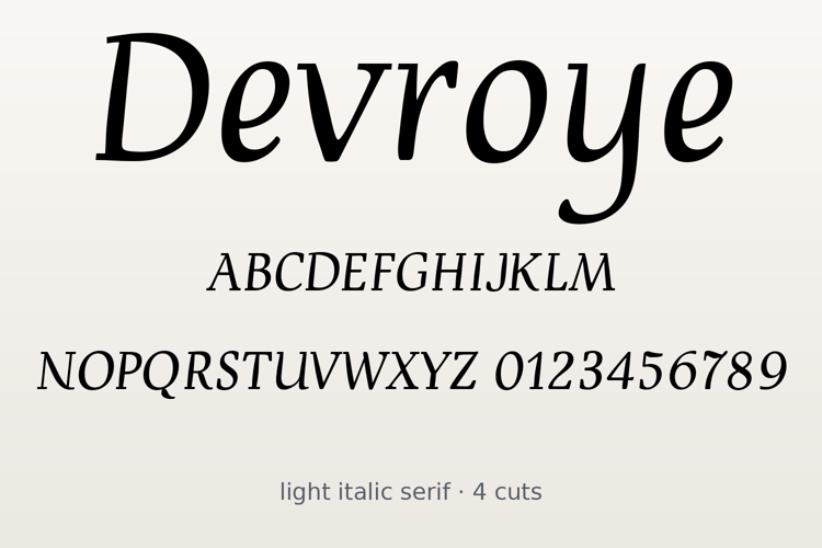 Preview of Devroye Font