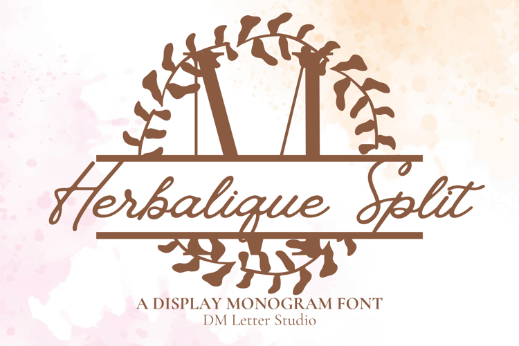Preview of Herbalique Split Monogram Font