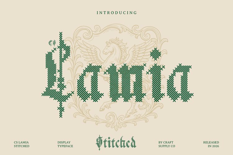 Preview of CS Lamia Stitched Font