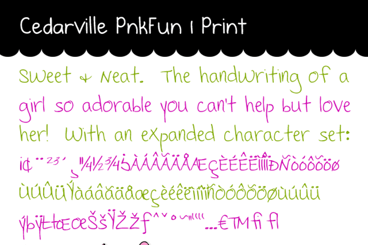 Cedarville Pnkfun 1 Print Font