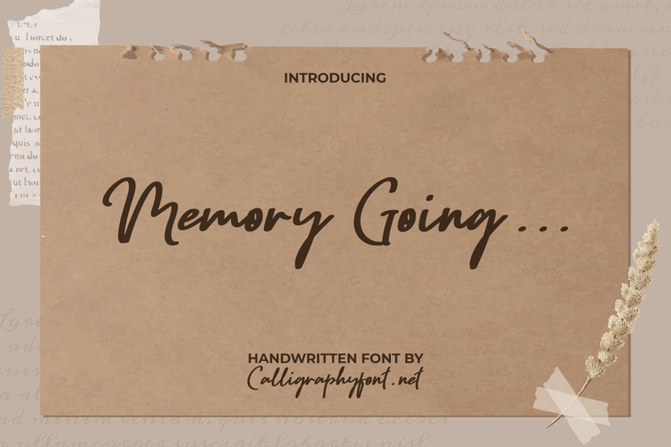 Memory Going Font