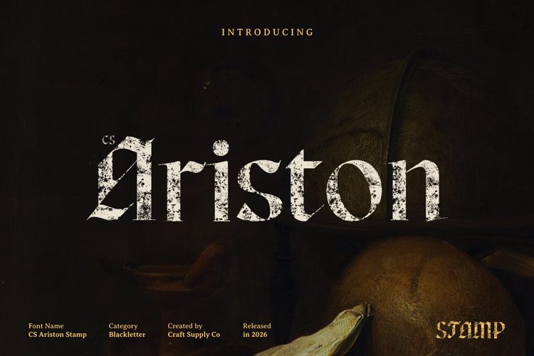 Preview of CS Ariston Stamp Font