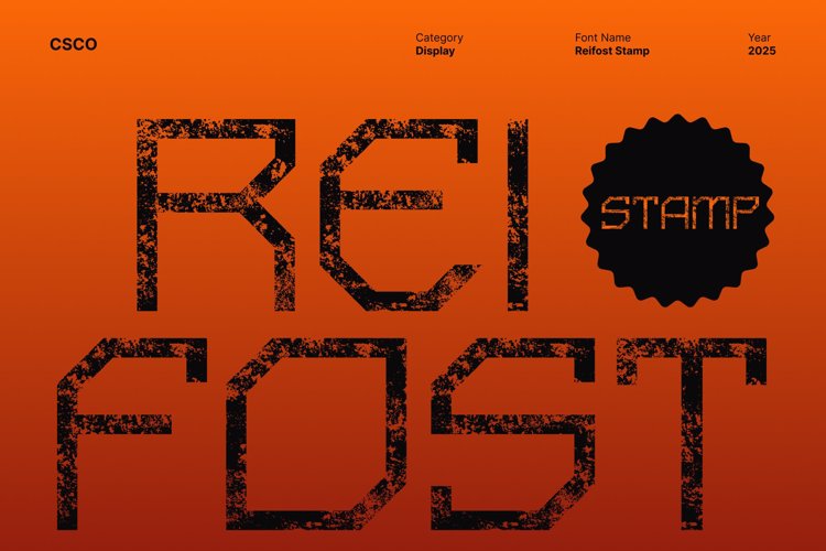 Preview of Reifost Stamp Font
