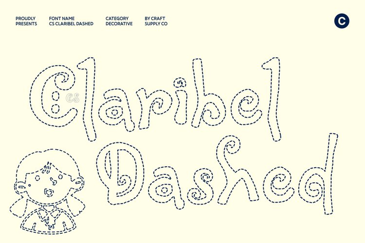 Preview of CS Claribel Dashed Font