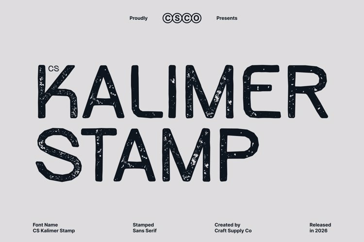 Preview of CS Kalimer Stamp Font