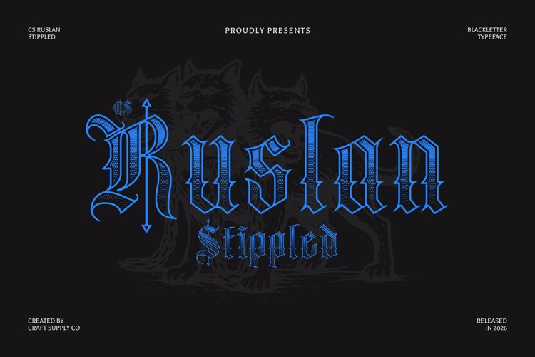 Preview of CS Ruslan Stippled Font