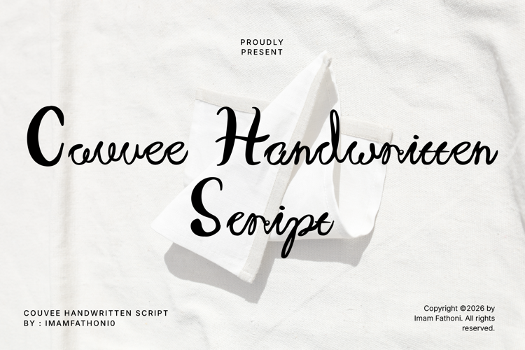 Preview of Couvee Handwritten Script Font