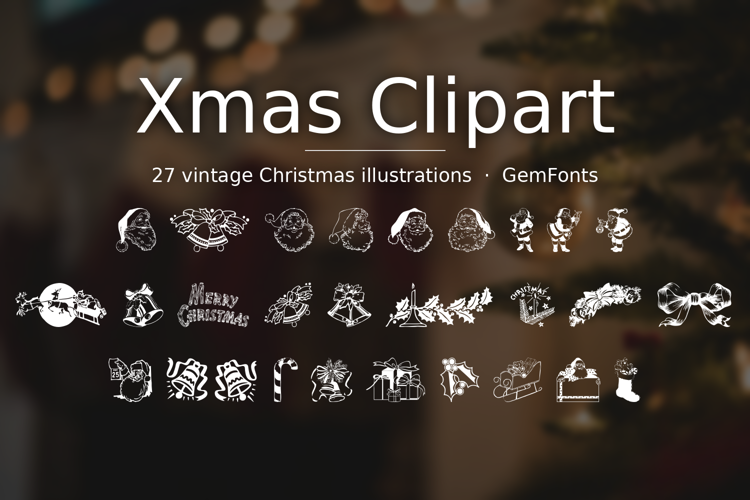Preview of Xmas Clipart Font