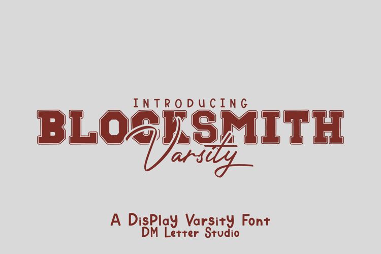 Preview of Blocksmith Varsity Font