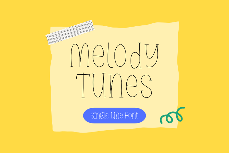 Melody Tunes Single Line Font