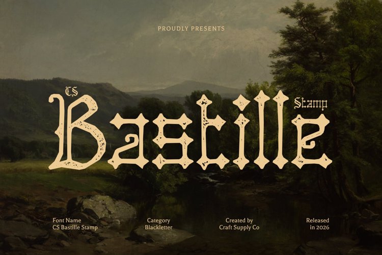 Preview of CS Bastille Stamp Font
