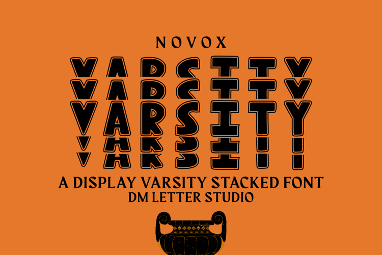 Preview of Novox Varsity Stacked Font
