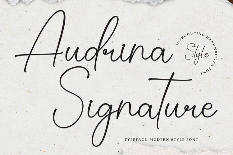 Preview of Audrina Signature Font